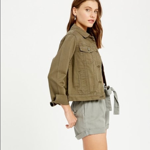 DG2 Diane Gilman Taupe Denim Stretch Jacket Small S - Picture 7 of 7